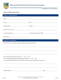 Picture of Make-Up Exam Appeal form - Post Licensure and Graduate