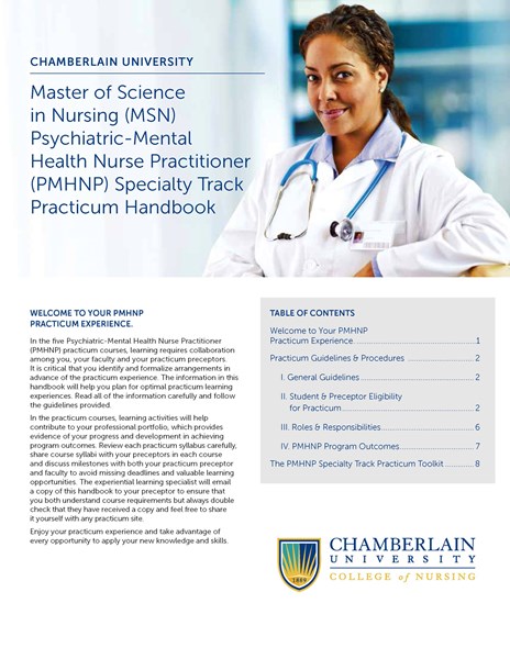 Picture of Master of Science in Nursing (MSN) Psychiatric-Mental Health Nurse Practitioner (PMHNP) Specialty Track Practicum Handbook