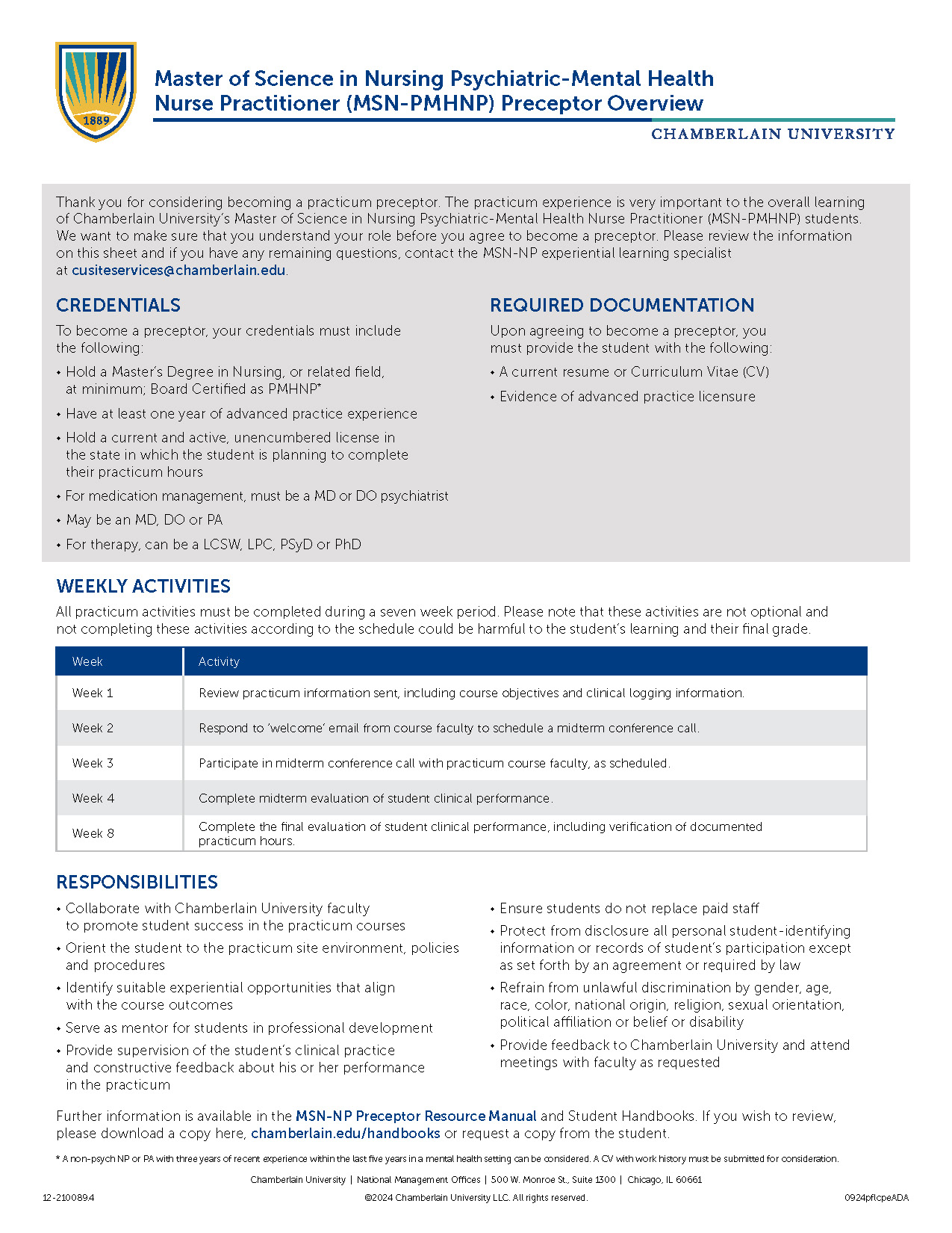 Picture of Master of Science in Nursing Psychiatric-Mental Health Nurse Practitioner (MSN-PMHNP) Preceptor Overview