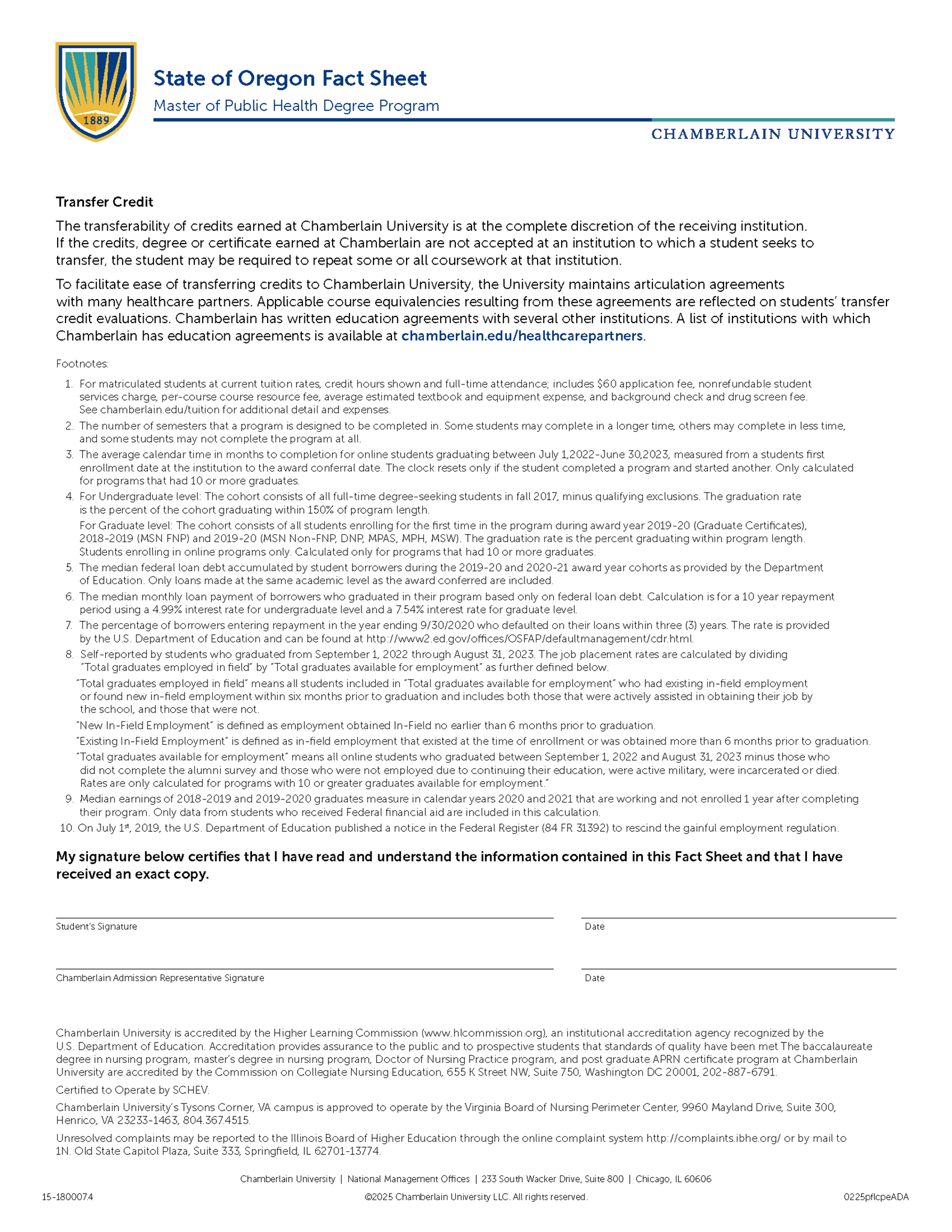 Picture of State of Oregon Fact Sheet - Master of Public Health Degree Program