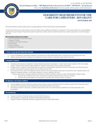 Picture of Eligibility Requirements for the Care for Caregivers - BSN Grant - September 2020