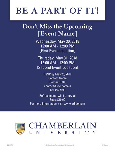 Picture of Chamberlain University Event Flier