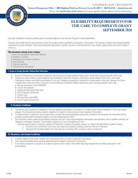 Picture of Eligibility Requirements for the Care to Complete Grant - September 2020