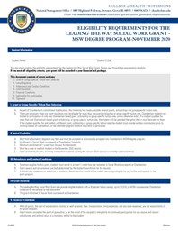 Picture of Eligibility Requirements for the Leading the Way Social Work Grant - MSW Degree Program - November 2020